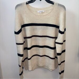 Frame Denim Women's Sweater with Black and Red Stripes